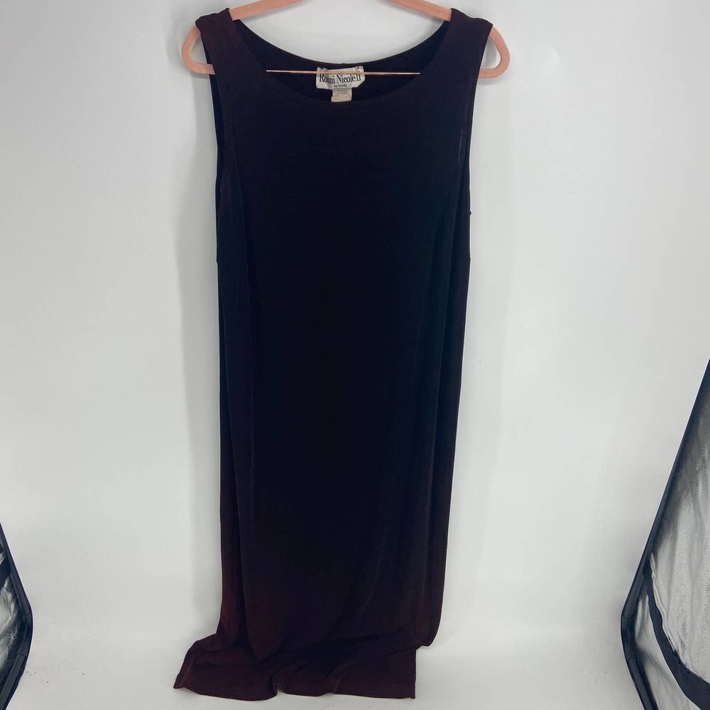 Ronni Nicole II Ombre Black to Red Sleeveless Tank Shift Dress Womens 14